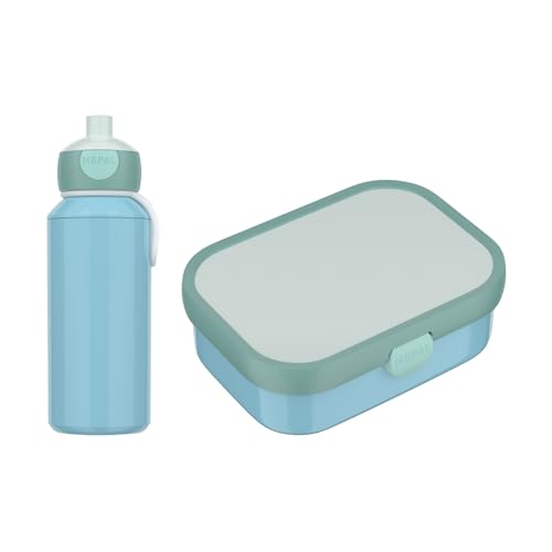 Mepal - Juego de almuerzo Campus Switch - Set para niños con botella y fiambrera desplegable - Juego de almuerzo para la escuela o de viaje - Apto para lavavajillas - 400 + 750 ml - Cool Blue/Cool