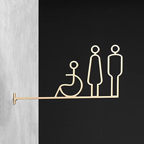 Letrero de baño de metal para hombres y mujeres, letrero rústico de guía de inodoro para oficina, restaurante, lugar público