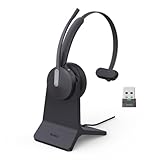 Yealink BH70 with Stand Wireless Bluetooth Headset with Microphone for Work, up to 35h Talking Battery Life, 3 Noise Cancellation Mics, Teams Certified, ≤90min Fast Charging, NO Power Adapter Needed