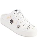 Karl Lagerfeld Paris Women's Cordelia Slip On Sneaker Mule with Pins, Bright White, 10