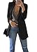 EFOFEI Damen Schuljacke Für Den Herbst Zeitloser klassischer Anzug Mittellanger Dünner Anzug Jacke Mit Doppelter Seitentasche Schwarz XL