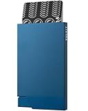 VULKIT Kartenetui Herren Metall Pop Up Kreditkartenetui Damen RFID Blocker Kartenhülle Slim Geldbörse Herren für 5-8 Karten, Marine Blau