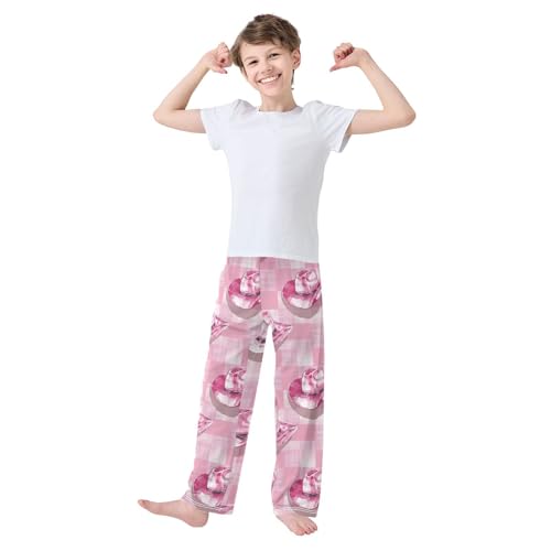 Pajama Bottoms, Cowgirl Hat on Plaid Sleeping Pant Lounge Wear Elastic Waist Long Pants Sleepwear Pjs2