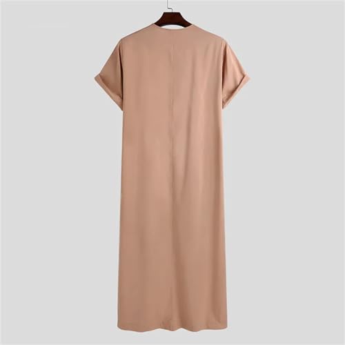 Zadaos Men's Muslim Jubba Thobe Vintage Long Sleeve Robes Abaya Male Islamic Arabic Kaftan4