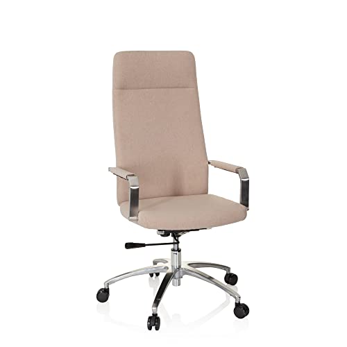Hjh Office 670976 Silla De Escritorio Saranto Plus I Tela Beige, Silla De Oficina Respaldo Alto, Con Reposabrazos, Estilo Retro Hjh Office 670976 Silla De Escritorio Saranto Plus I Tela Beige, Silla De Oficina Respaldo Alto, Con Reposabrazos, Estilo Retro