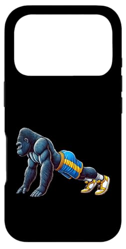 Gorilla Doing プッシュアップ ジム フィットネス ワークアウト スポーツ愛好家 スマホケース iPhone 17 Pro 用