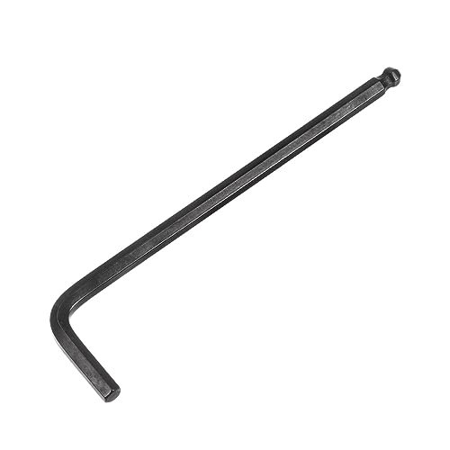 uxcell 6mm Ball End Hex Key Wrench L Shaped Long Arm CR-V Repairing Tool Black