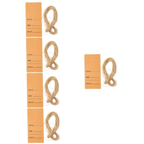 WEKADRIN 5 Juegos Etiqueta De Manuscrita Etiquetas Pegatinas Pegatinas De Etiqueta Pequeñas Etiquetas Adhesivas Señales Etiquetado De Ropa Light Brown Cuerda De 200 Piezas X 5