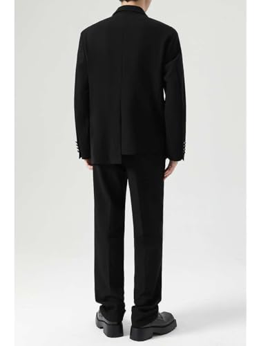 Men's Casual Suit Jacket Notch Lapel Tuxedo Coat Business Daily Blazer2