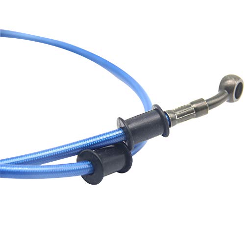 Motorcycle Brake Line, Stainless Brake Hose, Motorcycle Braided Steel Brake Clutch, Pack Of 1, Flexible Brake Line For Bikes Motocross Street Bikes (90Cm/35.4",Blue) #TOP5