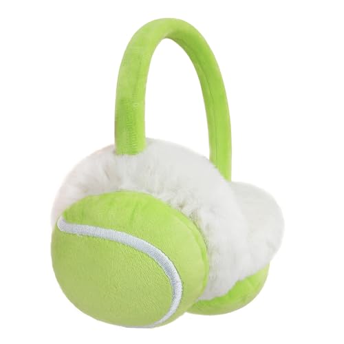 Image of JIAHG Boys Girls Cute Cartoon Football Winter Warm Earmuffs Soft Faux Fur Ear Warmers Kids Outdoor Thermal Plush Ear Muffs