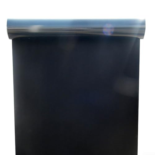 Película de vidrio mate negro puro, sin pegamento electrostático, opaca, para ventana, para hogar, oficina, dormitorio, baño, bloqueo solar y decoración de aislamiento térmico, 30 cm de ancho (30 cm x
