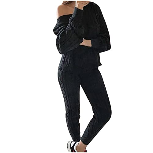 hlysgo Women Cable Knitted 2 Pieces Outfits Chunky...