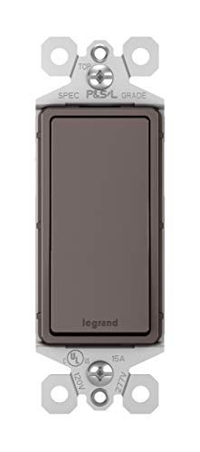 Image of Legrand radiant TM873CC10 15 Amp Rocker Wall Switch, 3-Way Decorator Light Switches, Brown (1 Count)