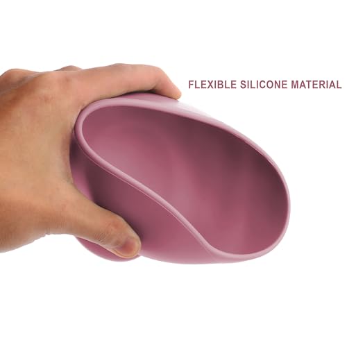 Image of TONY STARK Silicone Unbreakable Baby Bowl & Handle Spoon - Suction Design, Non-Slip, BPA Free, Dishwasher & Microwave Safe (Wine Red, 1 Piece)