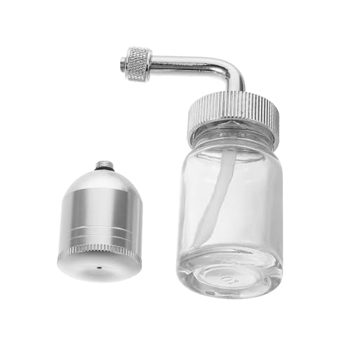 Ipetboom 2pcs Airbrush Glass Bottles With Lid Assembly Refillable Paint Cups Replacement For Painting Dispensing Airbrush Accessories