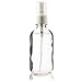 4 Oz (120 ml) Clear Boston Round Glass Bottle w/White Mist Sprayer - Pack of 6