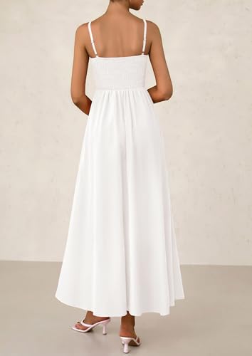 PRETTYGARDEN Women's Smocked Maxi Dresses 2025 Summer Beach Sundress Casual Spaghetti Strap Swing A Line Long Flowy Dress2