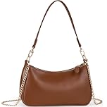 WantGor Clutch Tote Handbags, Shoulder Purse for Women Crossbody Bags Mini Hobo Bag Retro Vegan Leather Trendy Handbag (Brown)
