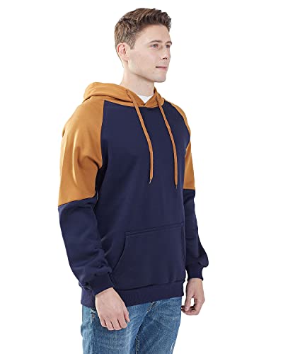 Mooncolour Mens Contrast Color Pullover Fleece Hoodie Cozy Sport Outwear #TOP2