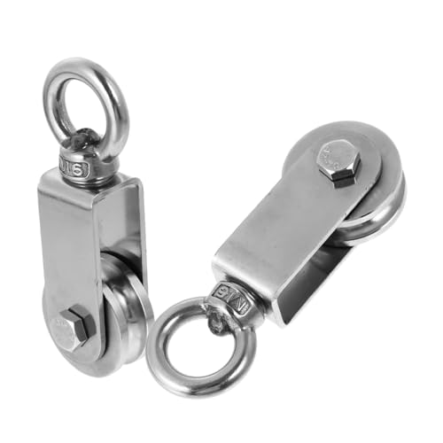 FUNOMOCYA Stainless Pulley Set u Shape Cable Pull Auxiliary Pulley Metal Hanging Ring Pulley for Wire Rope