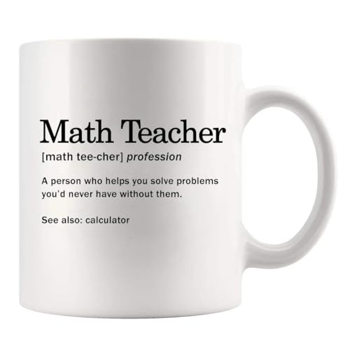 Math Teacher Definition Mug Appreciation Gifts from Students End of the Year Gift to Professor Ceramic Cup 11oz White