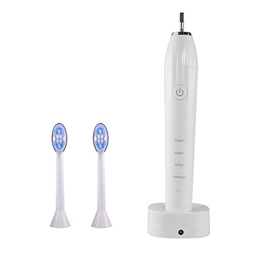 Ultrasonic Powered Toothbrushes Electric Powerful Sonic Cleaning - Ultra Sonic 40,000 VPM Motor Wireless Charging 4 Modes Smart Timer Modern Electric Toothbrush (White)
