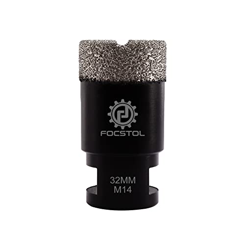 FOCSTOL Diamond Core Drill Bit - 32mm Diamond Hole Saw for Porcelain Ceramic Tile Marble Granite Quartz M14 Thread