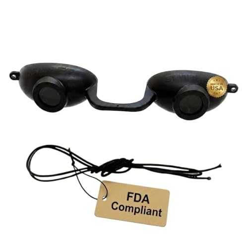 Super Sunnies Flexible UV Eye Tanning Bed Goggles w/Strap - Black