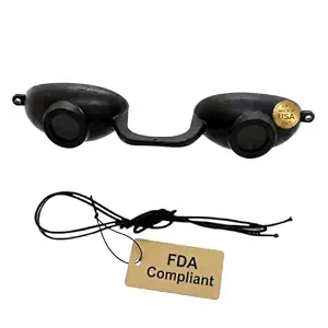 Super Sunnies Flexible UV Eye Tanning Bed Goggles with Strap - Black