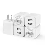 5Pack USB Wall Charger 2.4A Dual USB Port Cube Power Plug Adapter