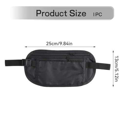 Money-Belts-for-Travel-Hidden-Black-Waist-Cash-Belt-with-Adjustable-Elastic-Strap-Safe-Wallets-for-Travelling-Invisible-Theft-Secret-Wallet-Under-Clothes-Bum-Bag-for-Passport-Cards-and-Keys