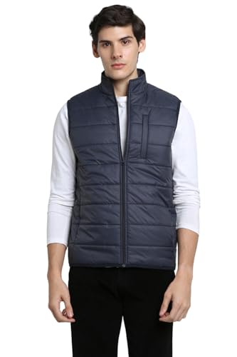 Image of Dennis Lingo Men Regular Fit Polyester Sleeveless Solid Jackets