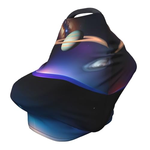 XZDHYZ Cosmic Saturn Versatile full-print Stroller Chair Cover/Nursing Cover, specially designed for your baby, Black