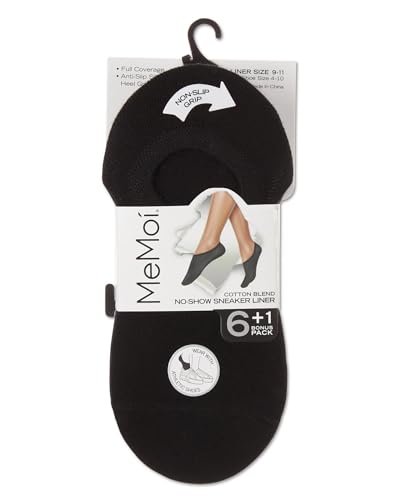 MeMoi Women's 7 Pair Pack Cotton Blend No Show Sneaker Liners3