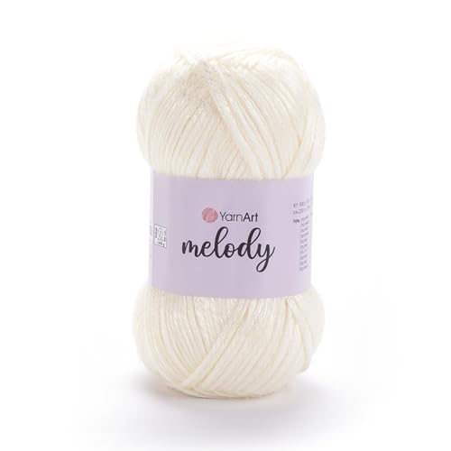 Image of YarnArt Melody Variegated Chainette - Metallic Sheen Fiber for Knitting, Crochet & Embroidery, 100g (3.5 oz) Skein, 230m (251 yd), Premium Blend of 70% Polyamide 21% Acrylic 9% Wool (880)