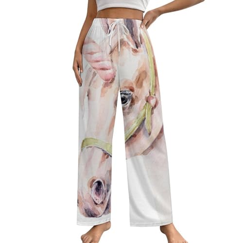 Vêtement pantalon de nuit femme licorne blanche bas de pyjama S