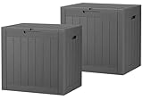 WTFGO 31 Gallon outdoor storage box, Heavy-Duty Deck Box Waterproof,Package Delivery Box Outside, Patio Furniture Covers for Cushions, Garden Tools with Lockable Lid, Black(Set of 2，BLack)