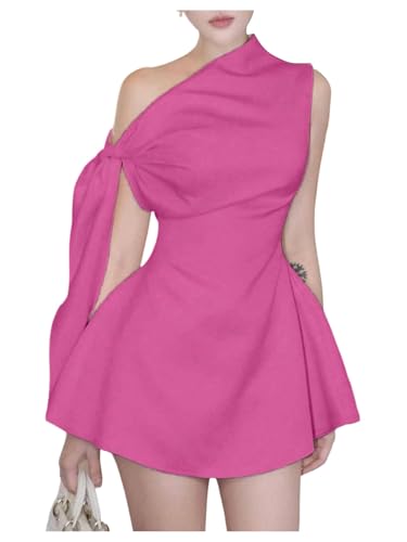 Image of SOLY HUX Women's Mini Dress Off The Shoulder Sleeveless Tie Shoulder A Line Flared Party Dresses