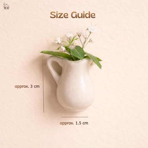 Image of TCK Mini Ceramic Vase Fridge Magnets | Set of 3 | Decorative 3D Ceramic Flower Vase Refrigerator Magnets | Glossy Finish | Strong Magnetic Backing | Kitchen & Home Decor | for All Magnetic Surfaces