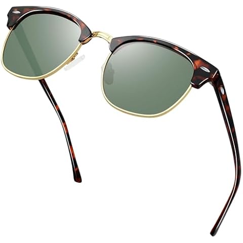 KANASTAL Polarised Green Half Framed Sunglasses Cover