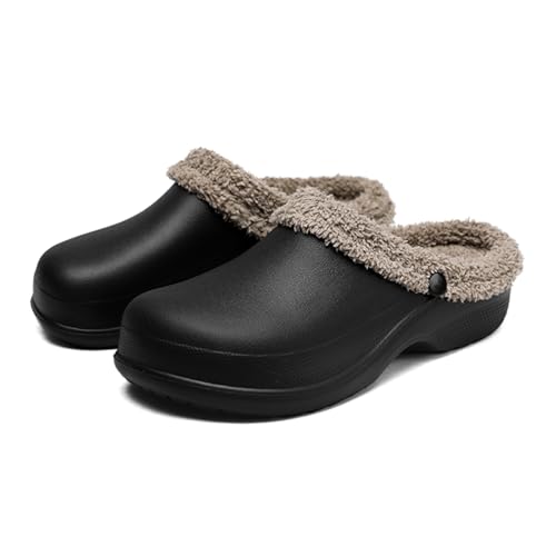Slippers For Women Indoor and Outdoor Classic Fur Lined Clogs Waterproof Winter Fuzzy Slipper for Women Men Memory Foam Warm House Shoes