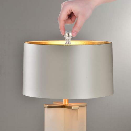 Image of 2 Pack Ball Lamp Finials Lamp Shade Screw Caps 1 /4-28 in Base Metal Knob Topper Finial Lampshade Topper Knob for Table or Floor Lamps