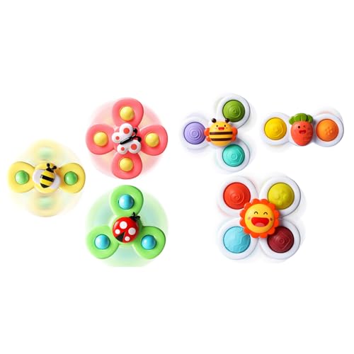 Image of ALASOU 6 PCS Suction Cup Rotating Toys(3 Farm+3 POP) for Infant and Toddlers