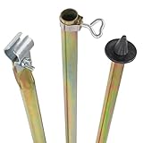 1 STÜCK - Zeltstange Stahl - mit Fuß und Klemme - teleskopierbar 210-290cm - Ø25/22mm - 3 Teile leicht stabil Ersatz Gestänge Zelt Vorzelt Camping Zubehör Teleskopstange Aufstellstange Sturmstange