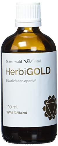 dr.reinwald HerbiGOLD - Bitterkräuter-Aperitif mit wertvoller Kräuter-Mischung - Bittertropfen auf Grundlage alter Klosterrezepturen aus dem Umfeld der Hildegard von Bingen - 100ml Cover
