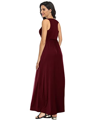 Image of Lacavocor Womens Summer Maxi Dress Tank Top Sleeveless Long Dresses