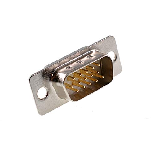 10 sets conector VGA macho DB15 con cubierta plástica miniatura 3