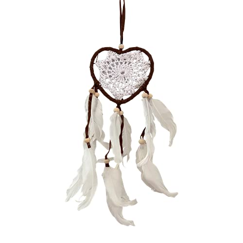 Vie Naturals Heart Shaped Dream Catcher, 9cm, Brown, Multicolor