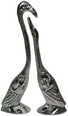 Kissing Swan Set | Love Birds Swan Set Silver | Kissing Swan Home Decor Showpiece
